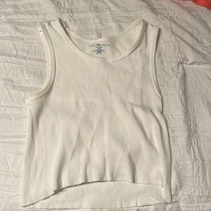 WHITE CROP TANK